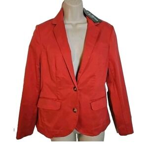 L.L. Bean Women's Petite XS Classic Blazer‎ Two Button Career Preppy Salmon NWT